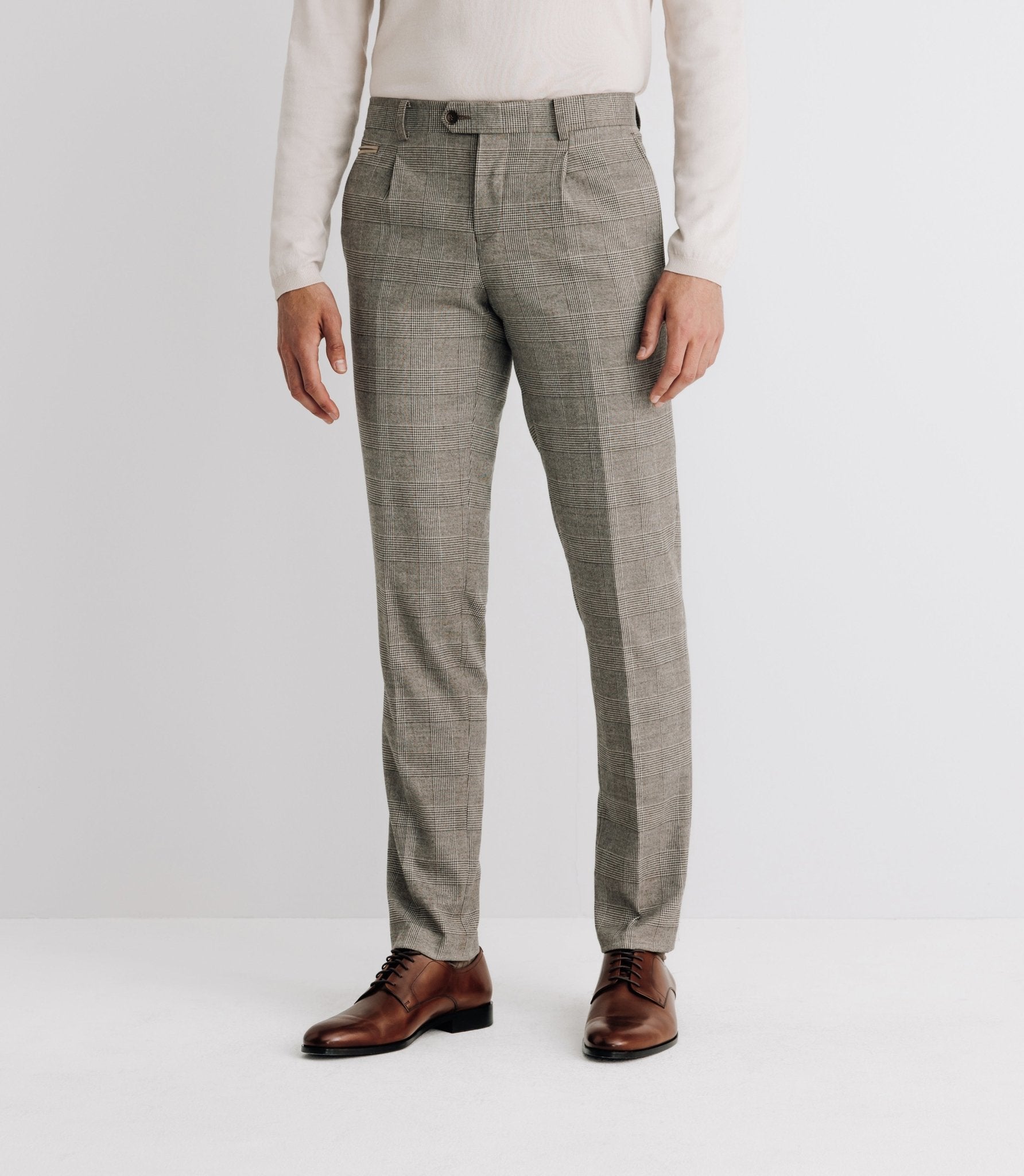 Pantalon ville séparable à carreaux beige - IZAC