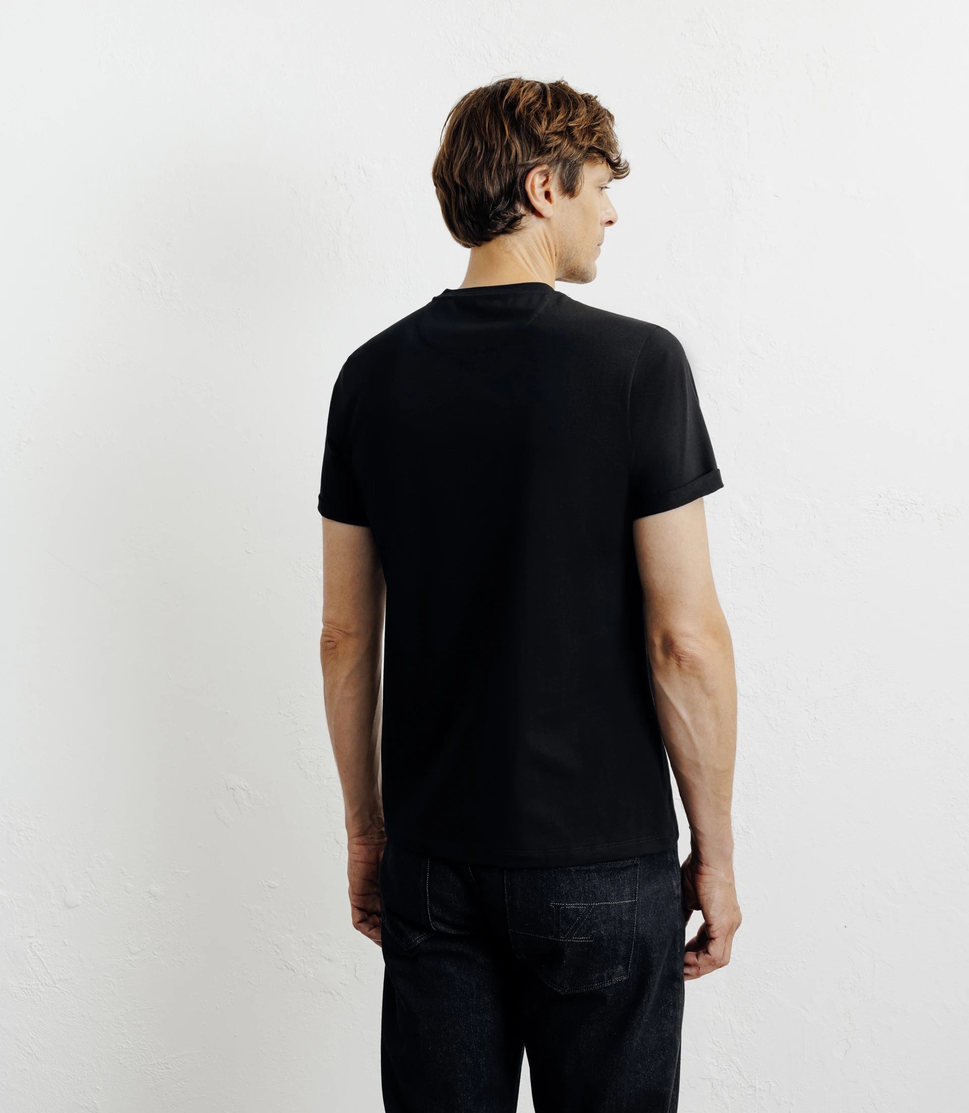 T-shirt col rond noir - IZAC