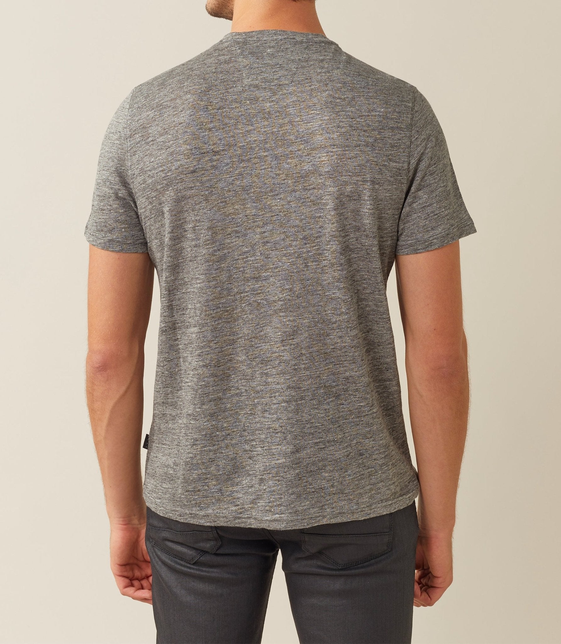 T shirt col rond gris - chiné "Xabi" - IZAC