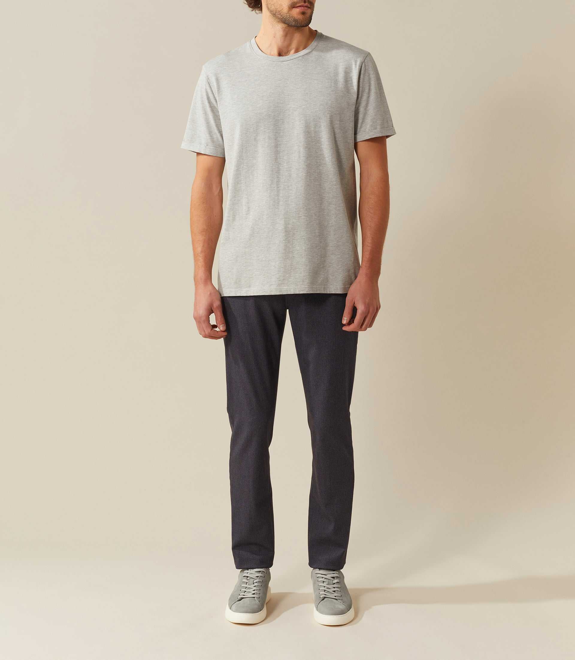 T shirt col rond gris - chine "Xana" - IZAC