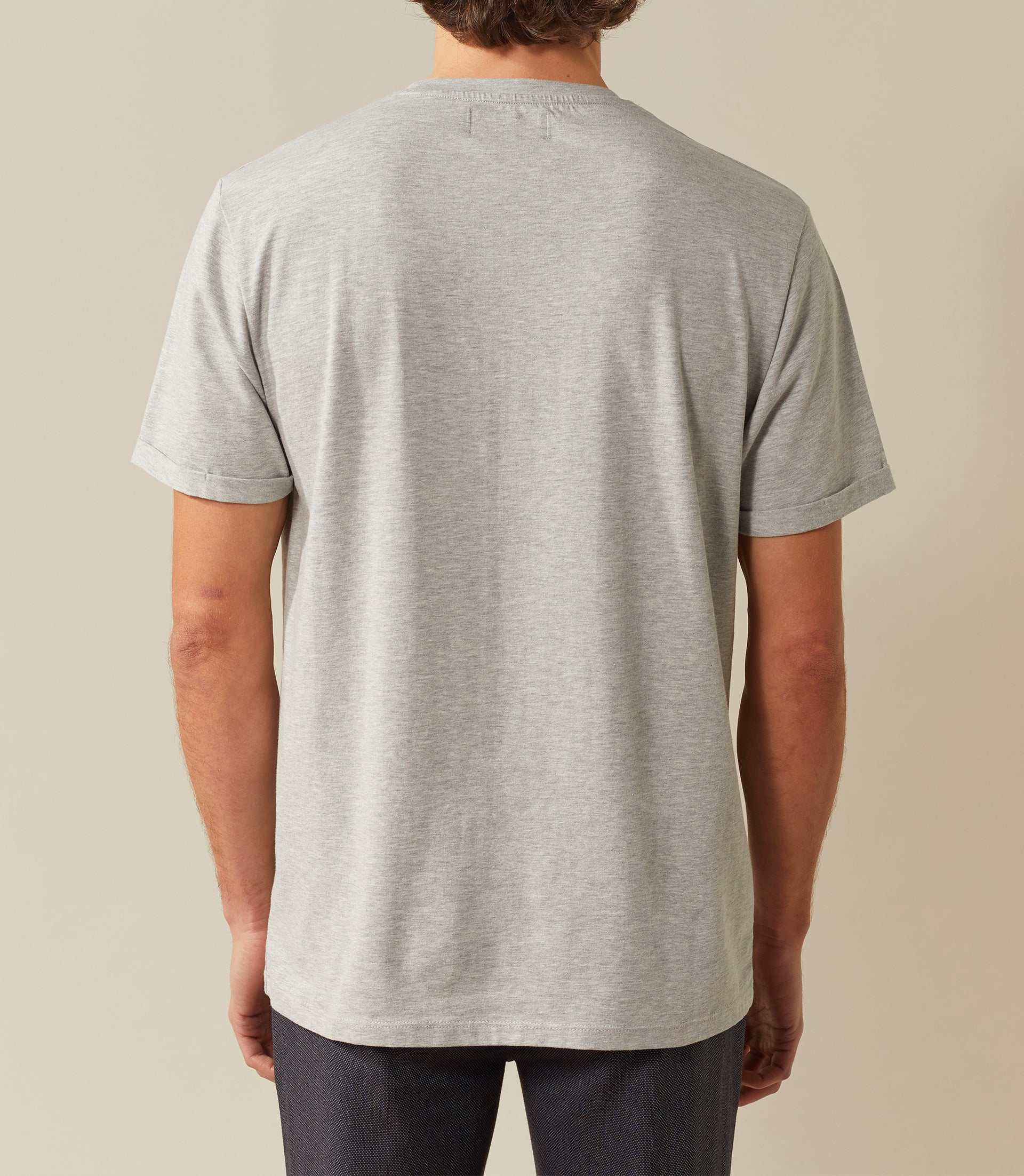 T shirt col rond gris - chine "Xana" - IZAC