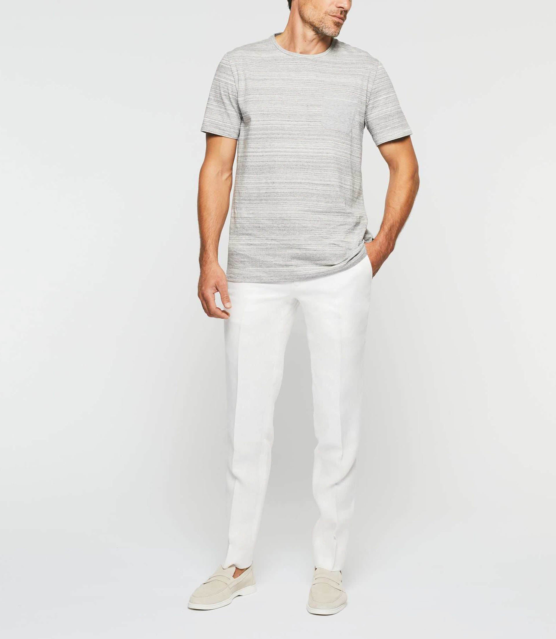 T-shirt à imprimé rayures gris - chiné "Gio" - IZAC