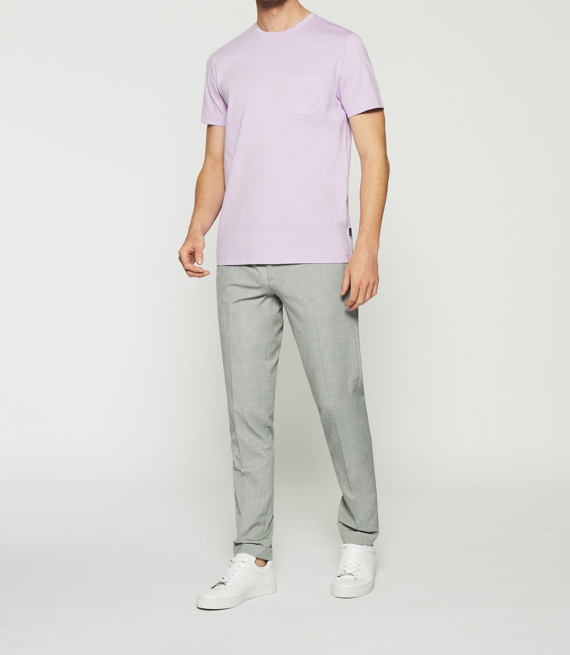 T-shirt à manches courtes uni violet parme GABRIEL - IZAC