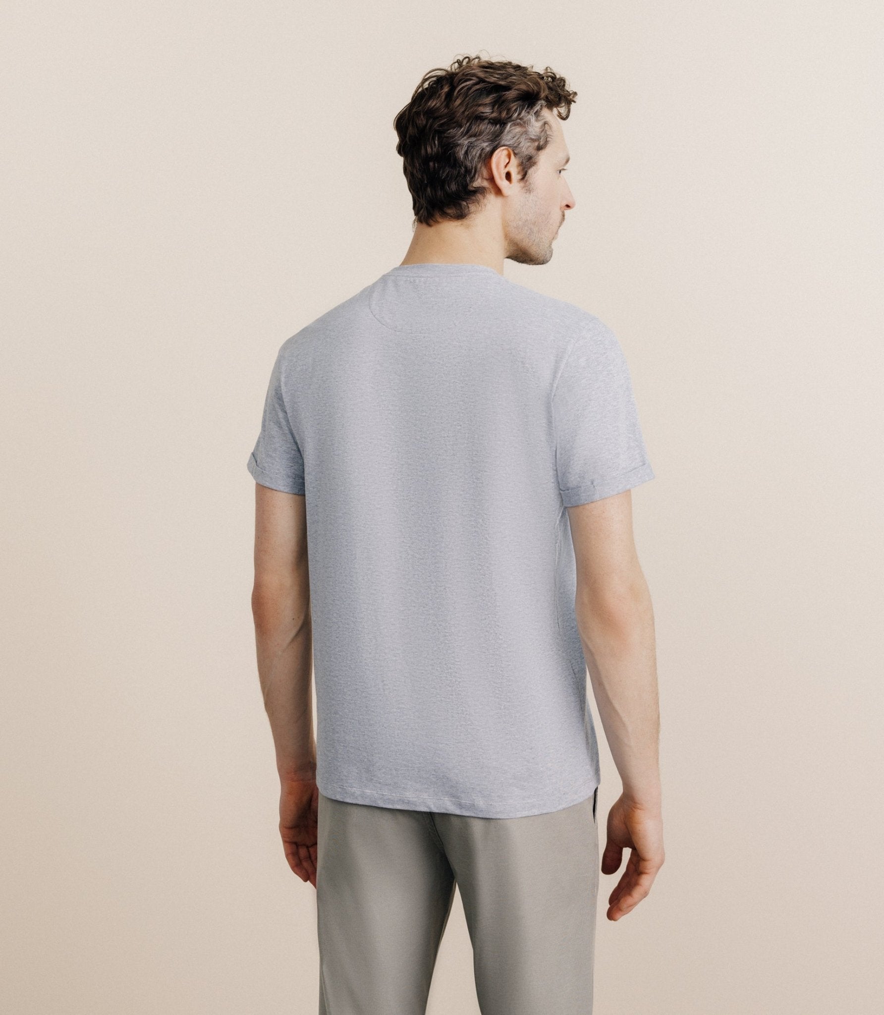 TEE BASIC JERSEY gris chine gris chine - IZAC