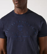 T-shirt col rond brodé marine GUY - IZAC
