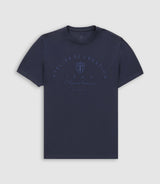 T-shirt col rond brodé marine GUY - IZAC