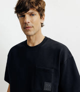 T-shirt oversize col rond noir - IZAC