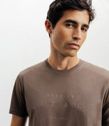 T-shirt print chatain - IZAC