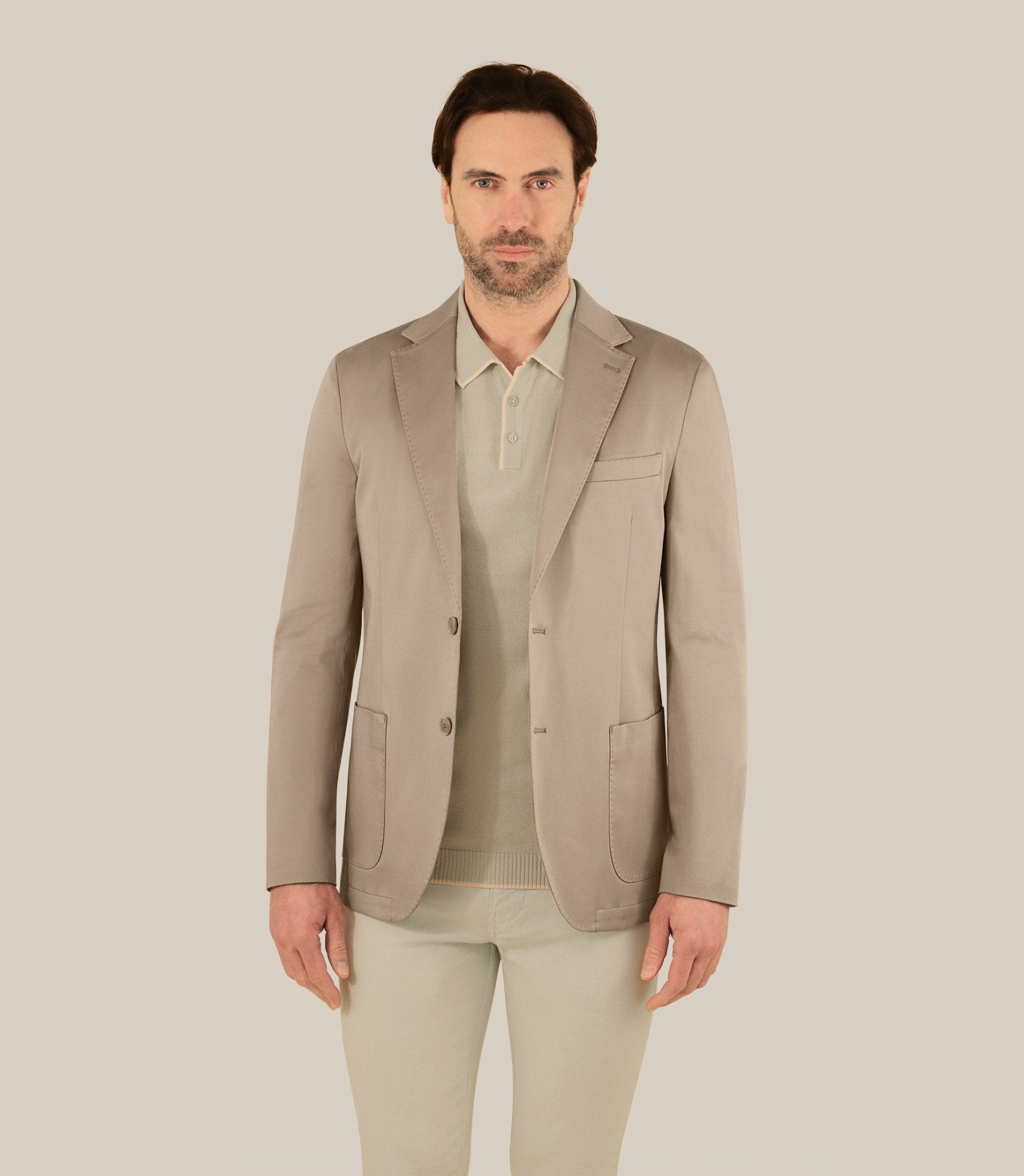 Veste ville en satin de coton kaki - IZAC