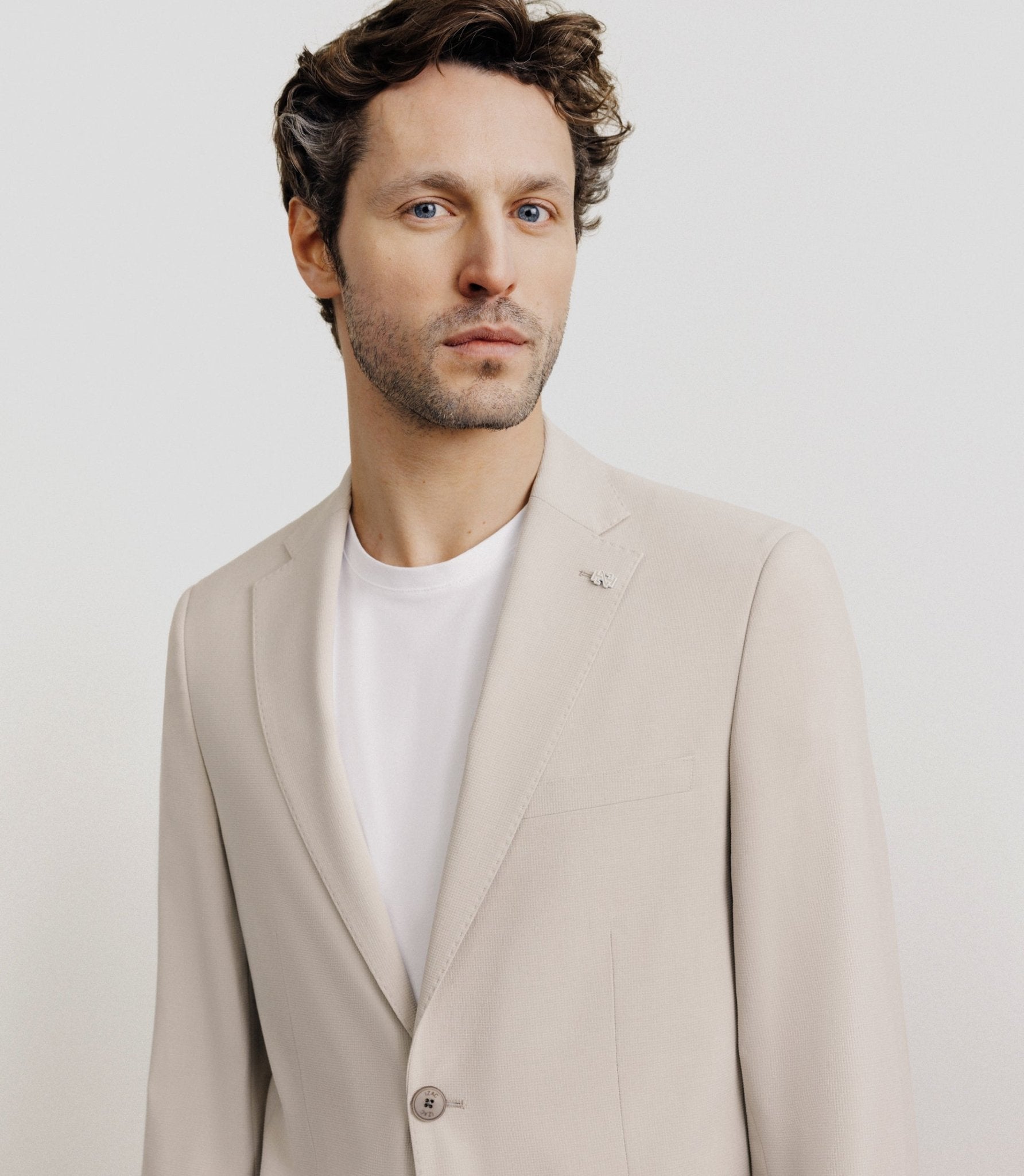 Veste en tissu armuré mastic - IZAC