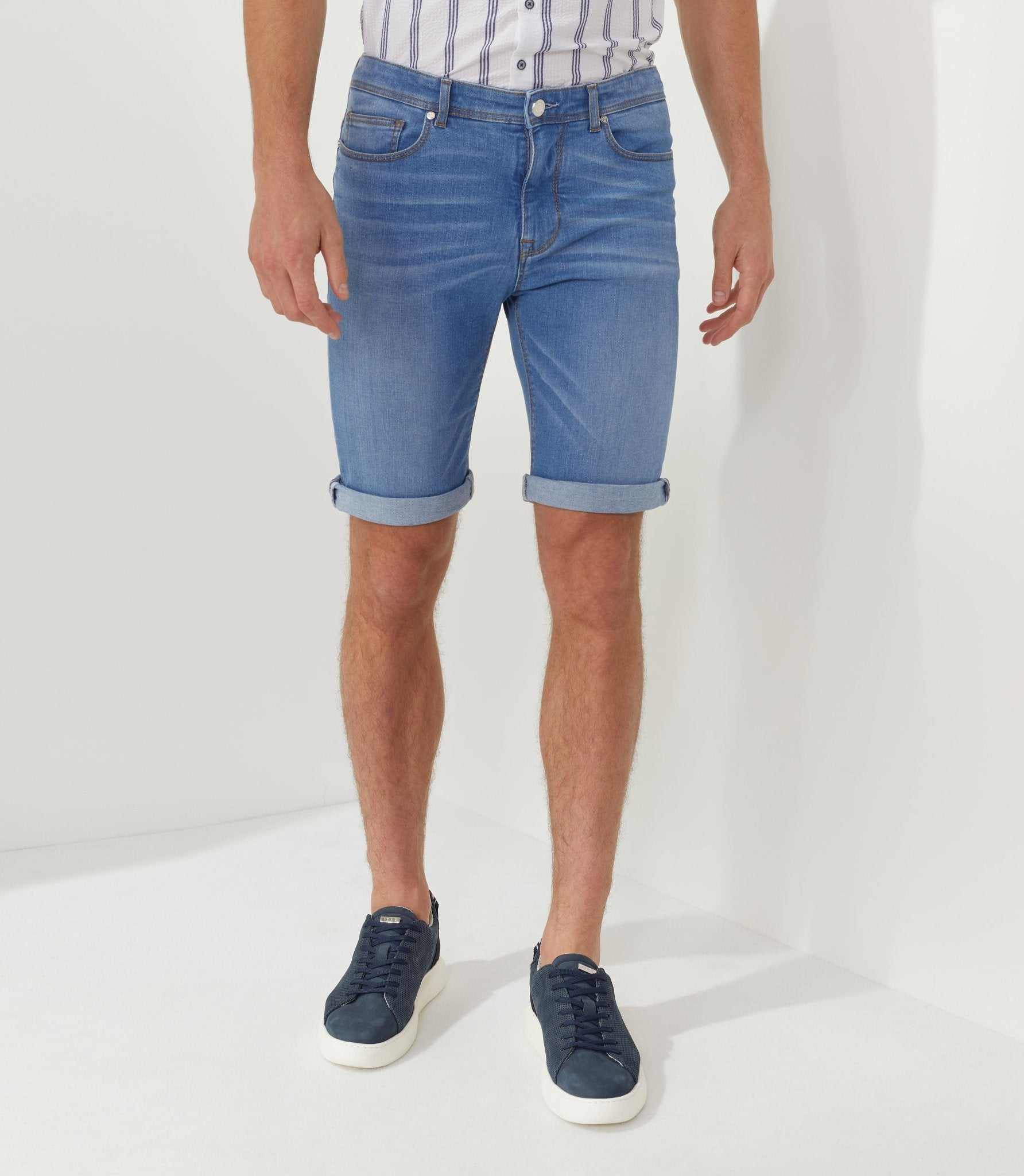 Bermuda slim en jean bleu - clair "Valker" - IZAC
