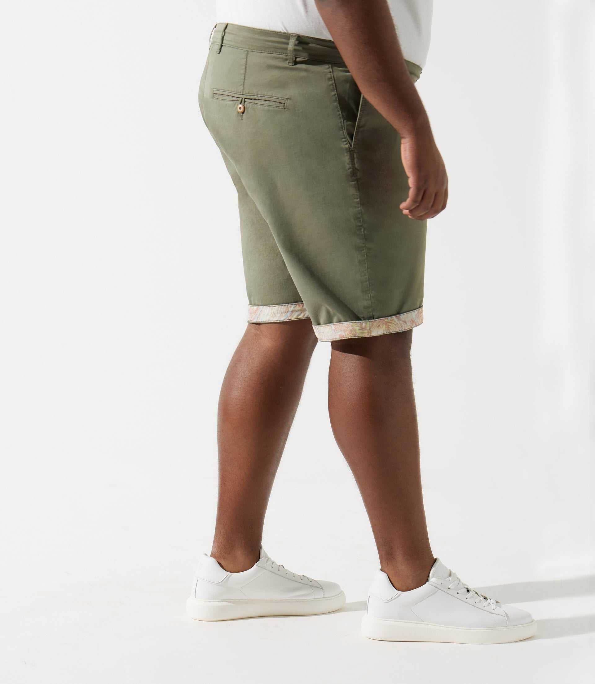 Bermuda coton stretch kaki clair SLOWLYBT - IZAC