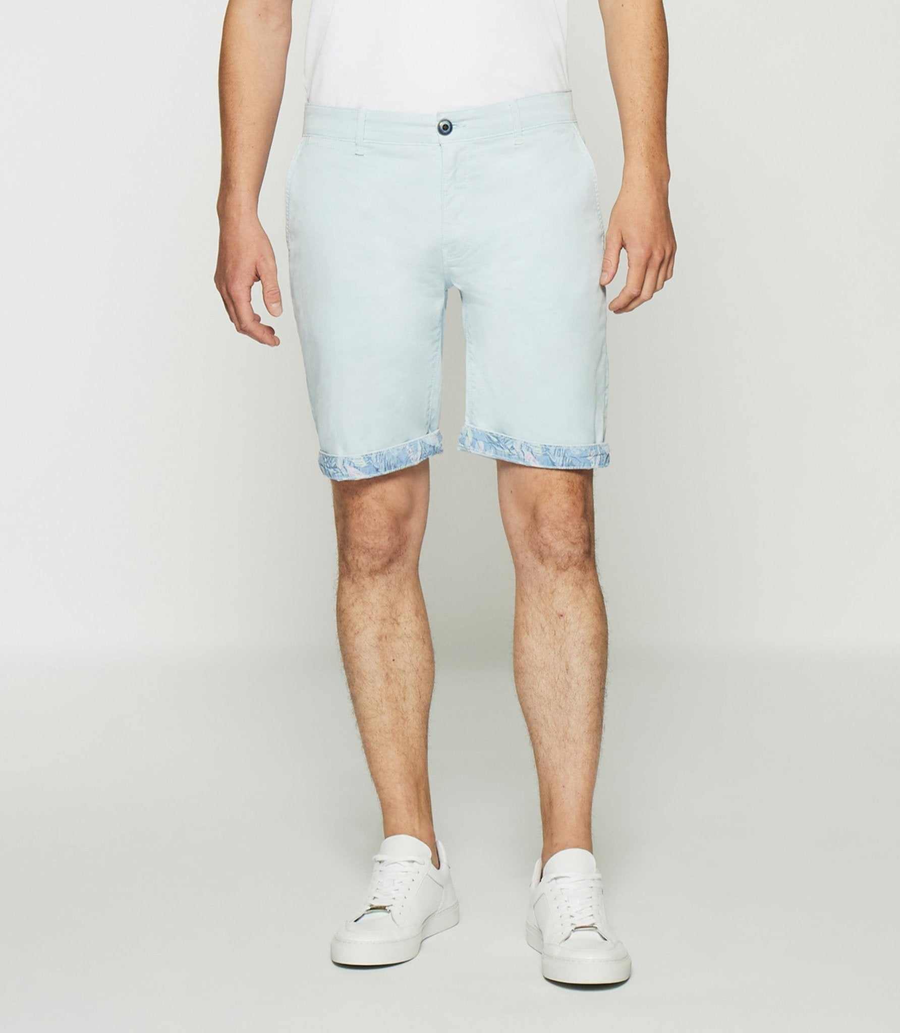 Bermuda en coton stretch bleu ciel SLOWLY - IZAC
