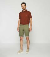 Bermuda en coton stretch kaki clair SLOWLY - IZAC