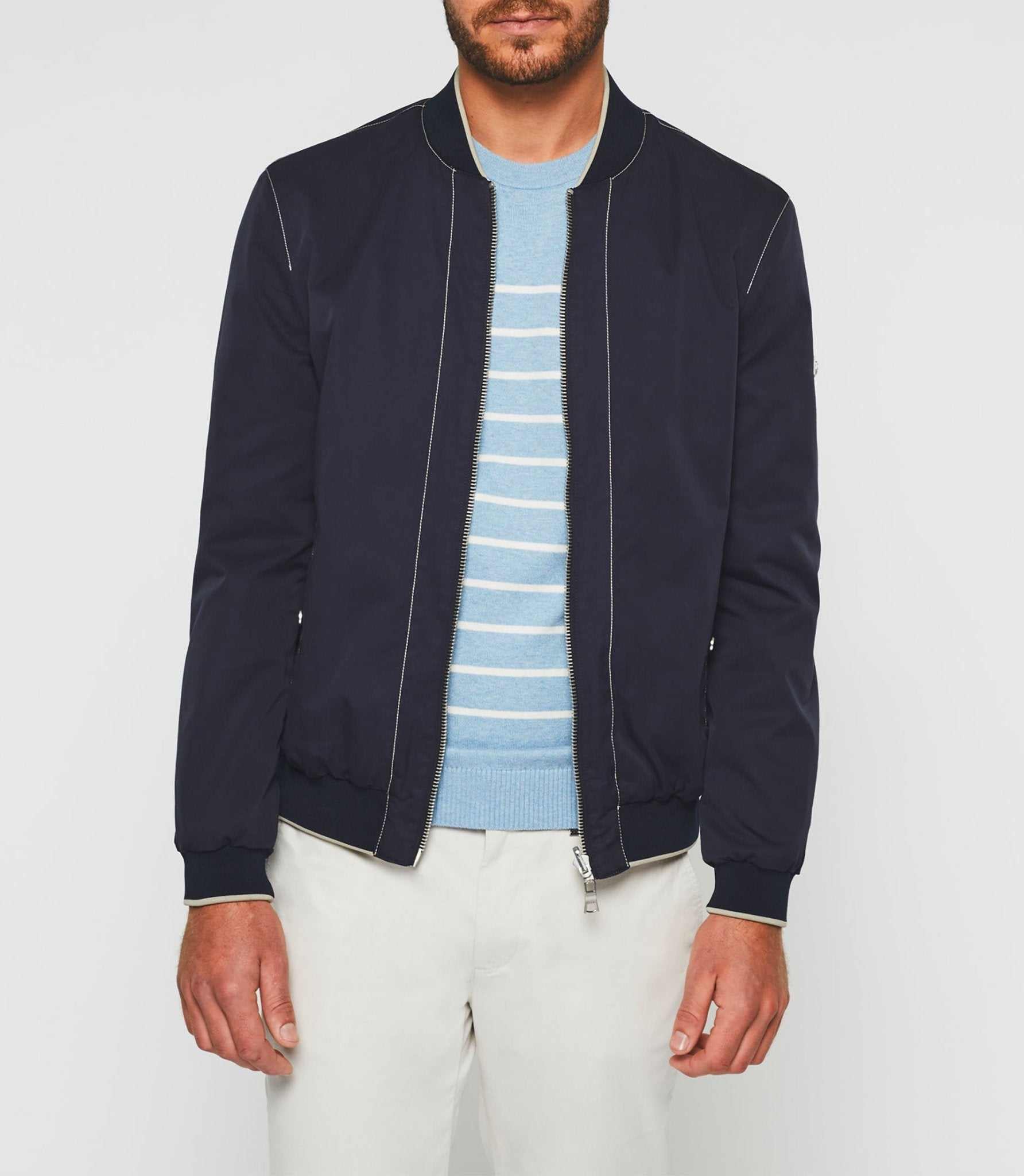 Blouson teddy léger marine "Ron" - IZAC