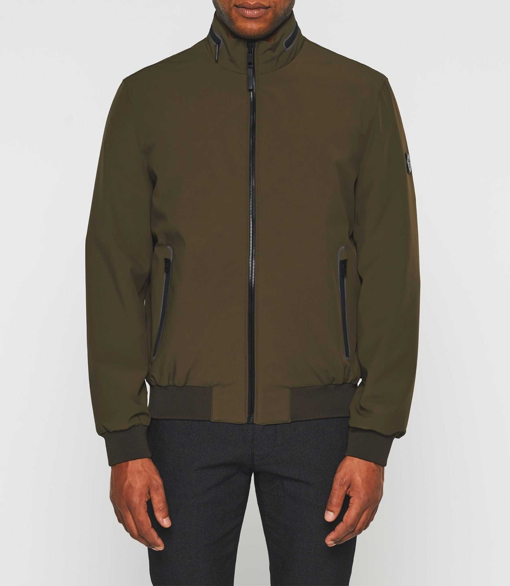 Blouson col montant sport kaki foncé "Roque" - IZAC