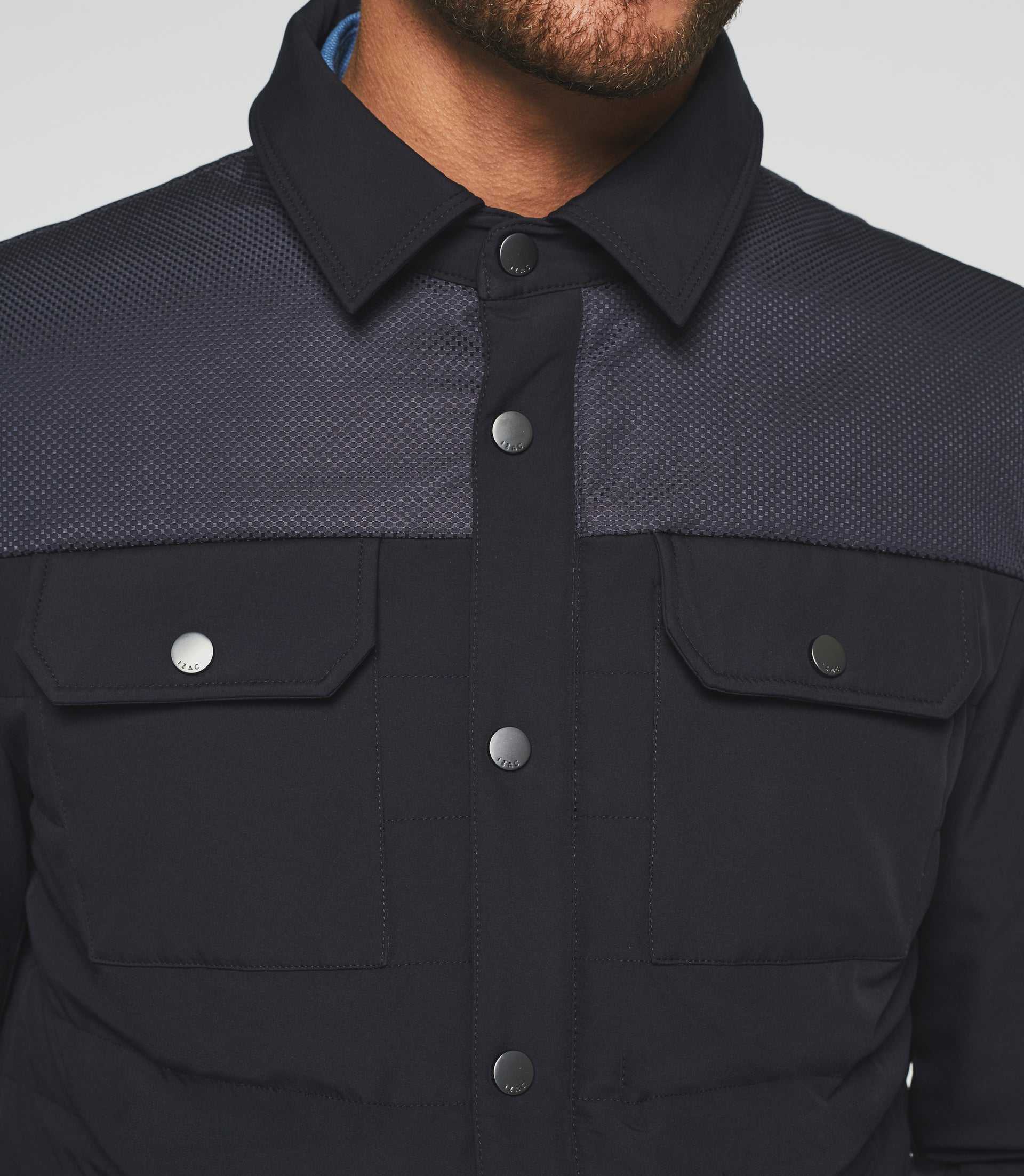Surchemise bi - matière marine "Ross" - IZAC