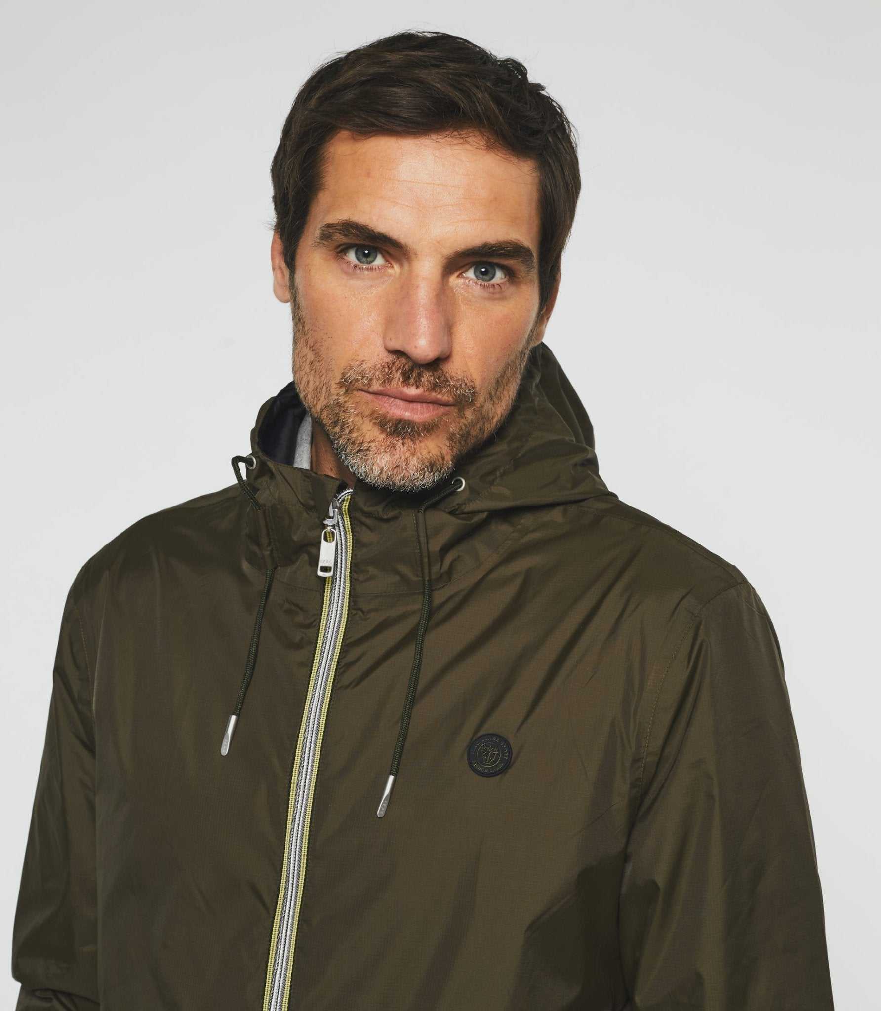 Blouson à capuche réversible kaki et noir "Ryan" - IZAC