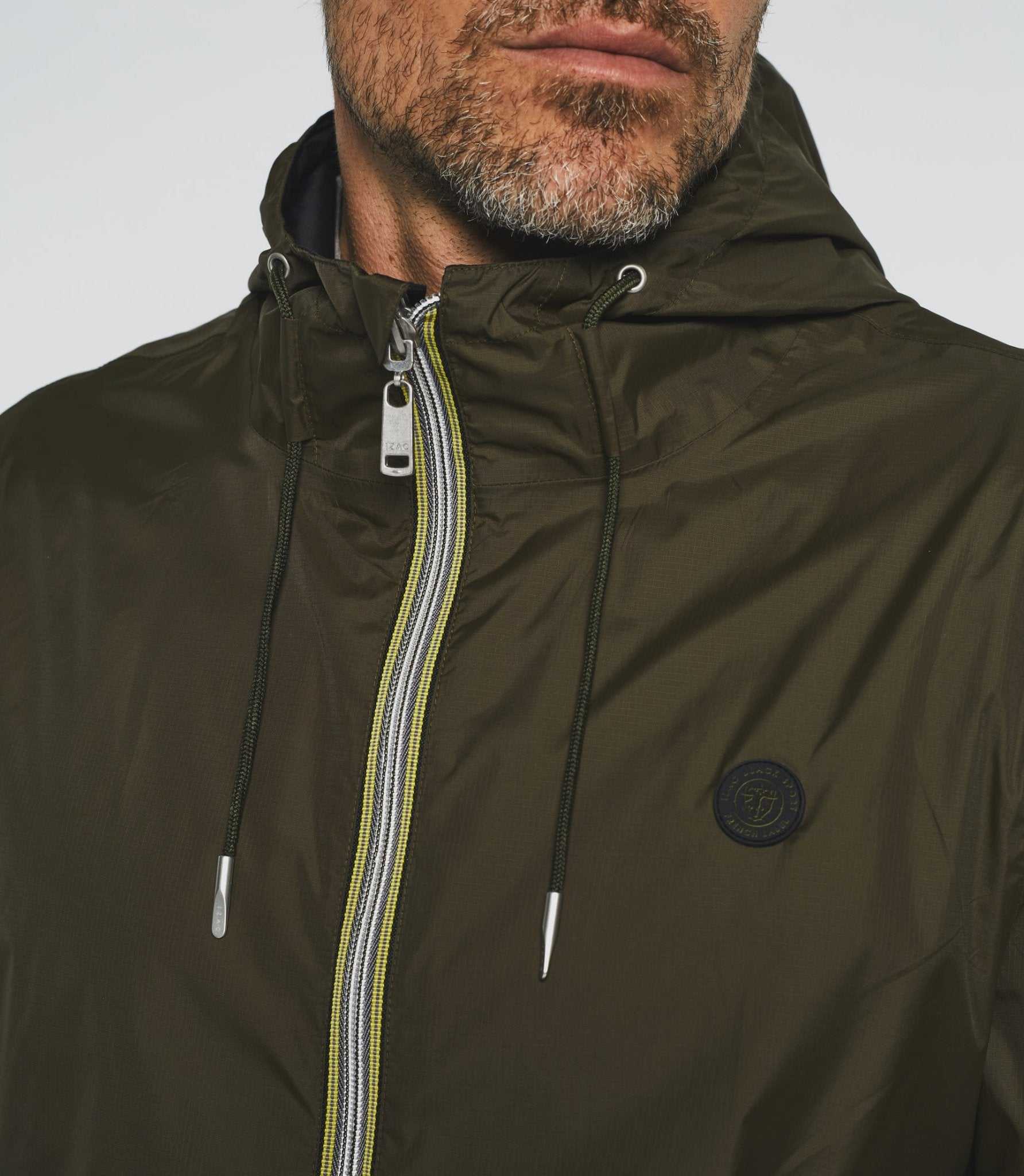 Blouson à capuche réversible kaki et noir "Ryan" - IZAC