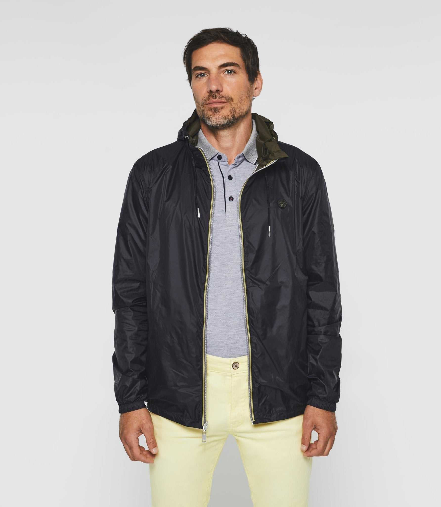 Blouson à capuche réversible kaki et noir "Ryan" - IZAC