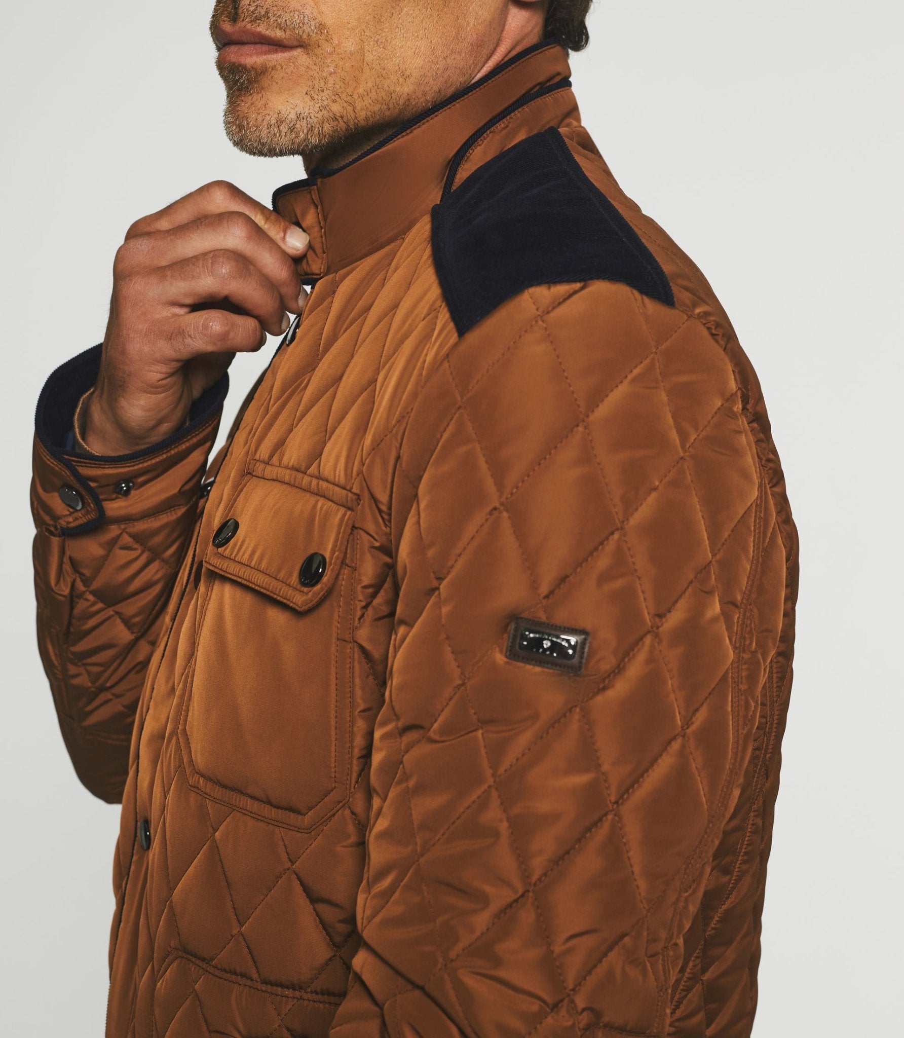 Blouson surchemise matelassé café MACEO - IZAC