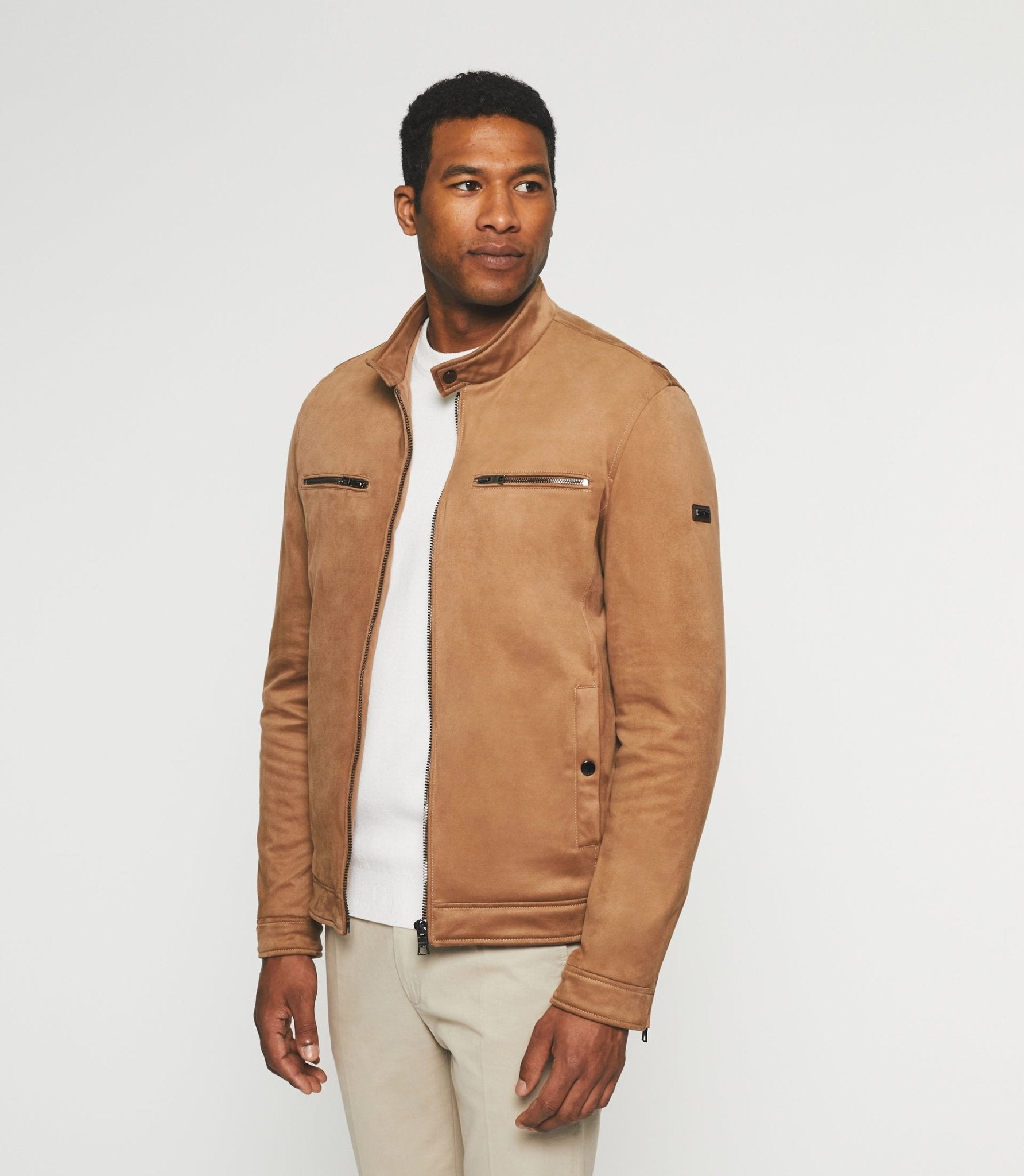Blouson en suédine beige MALWEN - IZAC