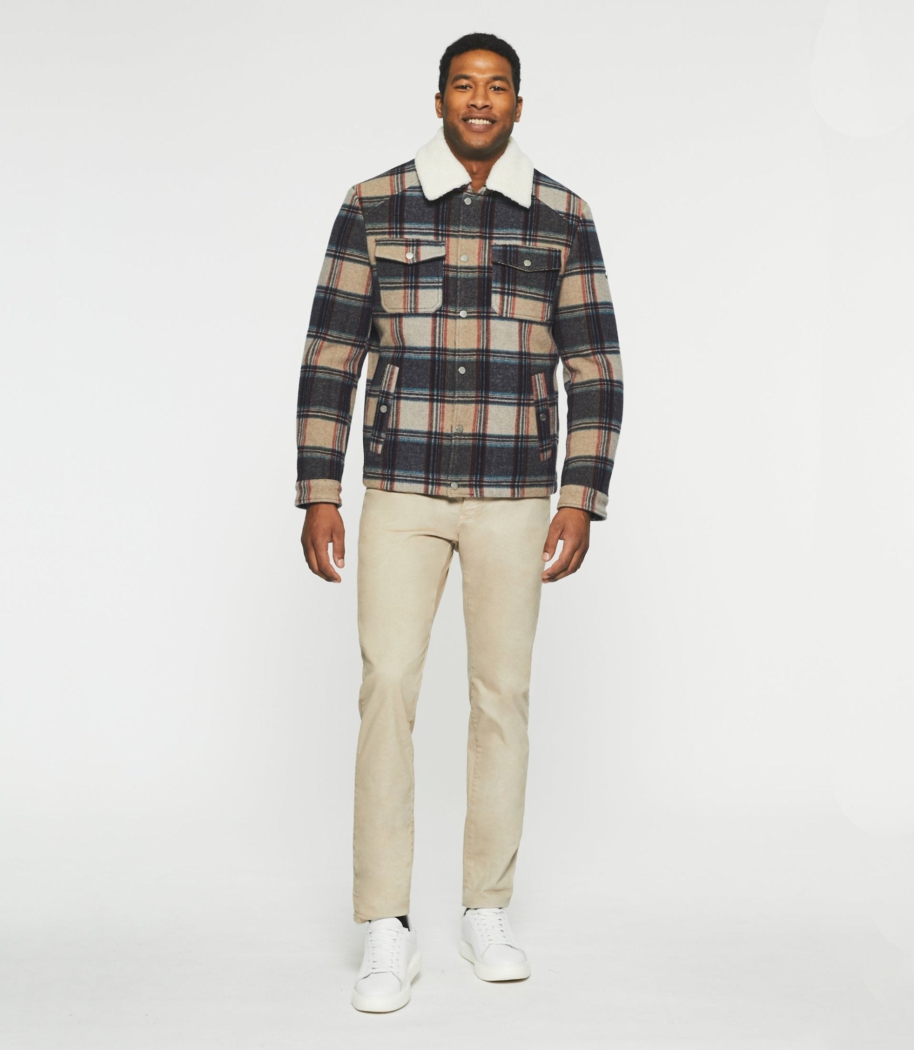 ANNULE Blouson matelassé à carreaux bleu gris MATISSEBIS - IZAC