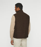 Doudoune sans manches réversible marron et beige MICKELBIS - IZAC