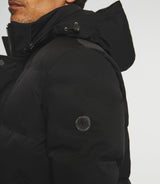 Blouson matelassé sans couture à capuche amovible noir MIKIS - IZAC