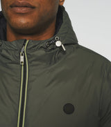 Blouson matelassé réversible à capuche noir et kaki MORENO - IZAC