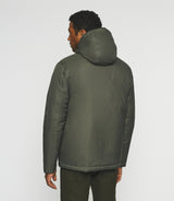 Blouson matelassé réversible à capuche noir et kaki MORENO - IZAC