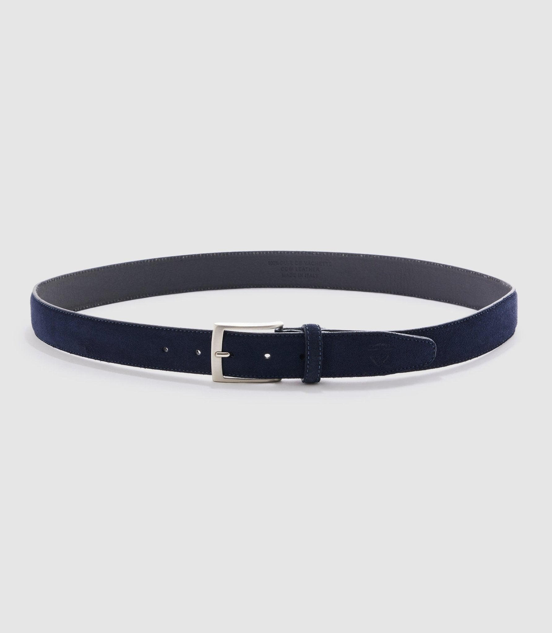 Ceinture 35mm ajustable en cuir marine NANDO - IZAC