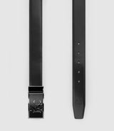 Ceinture réversible 35mm en cuir noir et noir mat NACCO - IZAC