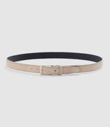 Ceinture 35mm ajustable en cuir beige NANDO - IZAC