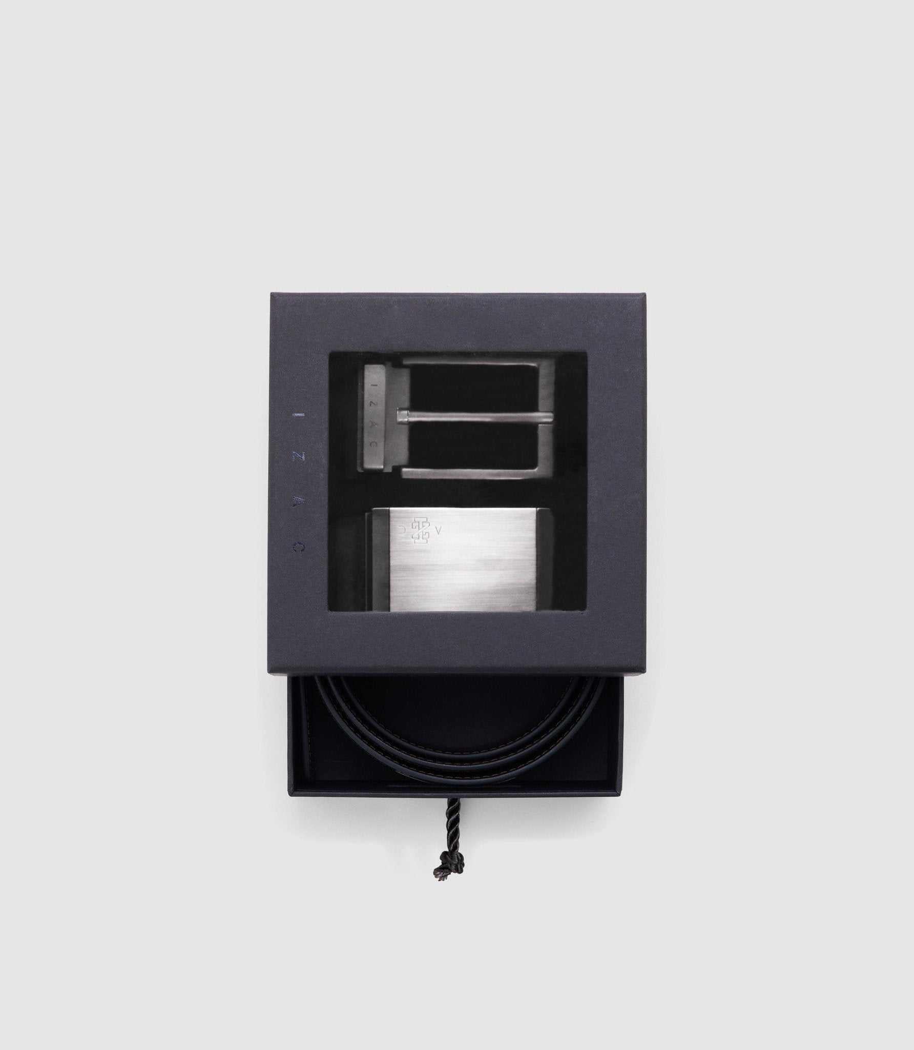 Coffret ceinture gris et noir - IZAC