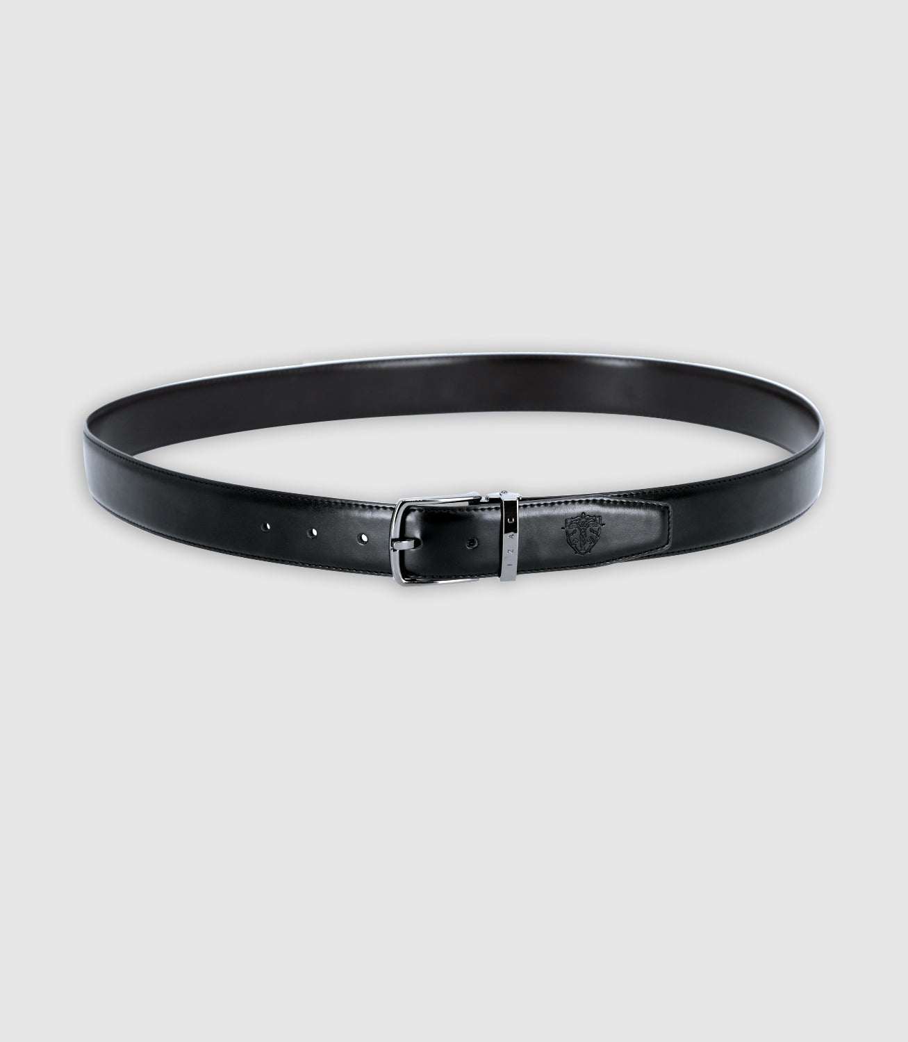 Ceinture avec sangle réversible en cuir noire et marron - IZAC