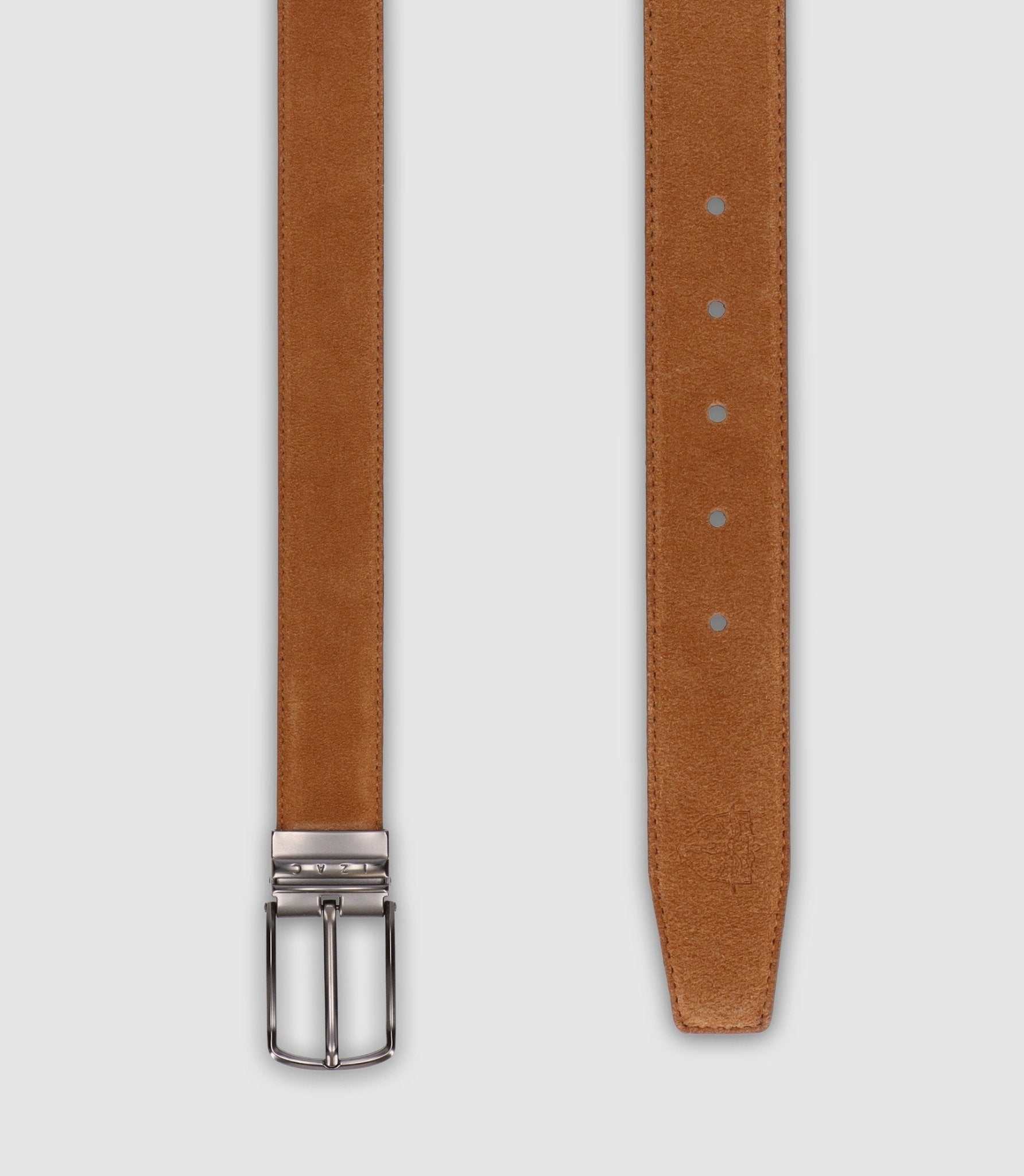 Ceinture en cuir 35mm ajustable camel CHANCE - IZAC