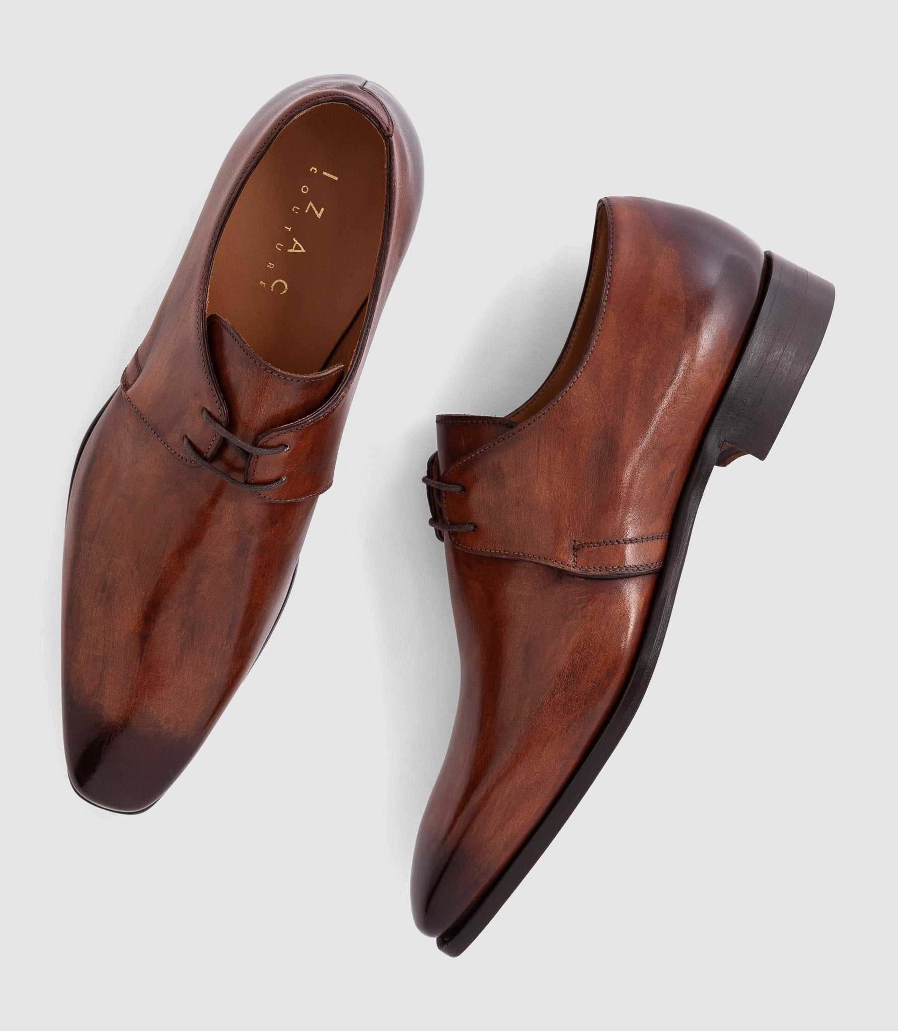 Derby cuir marron clair "Eliad" - IZAC