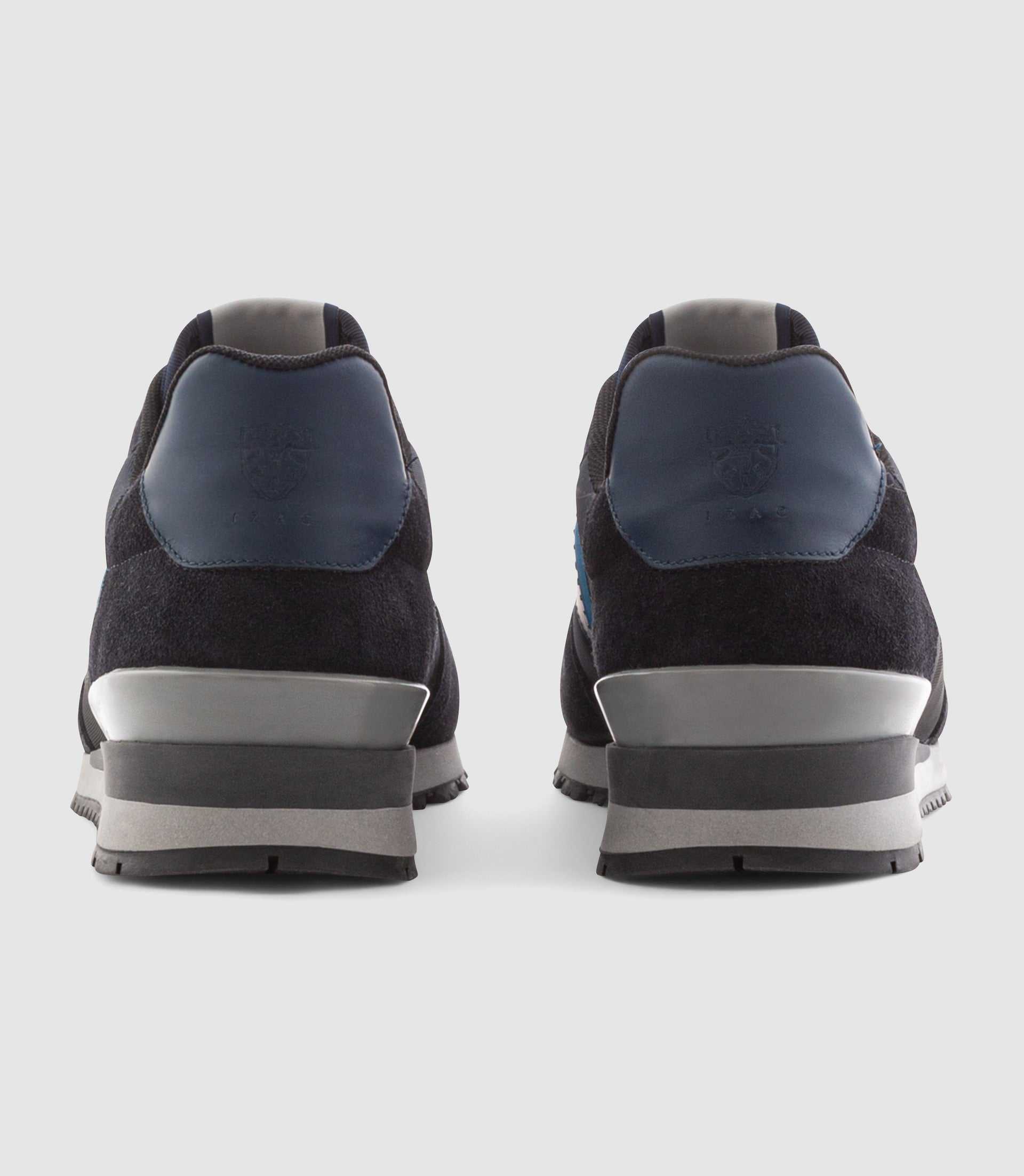 Sneakers cuir et textile marine "Emeric" - IZAC