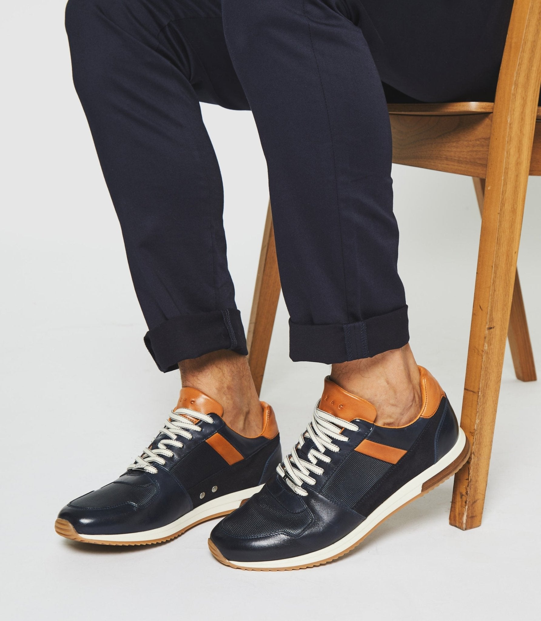 Sneakers marine et camel "Eden" - IZAC