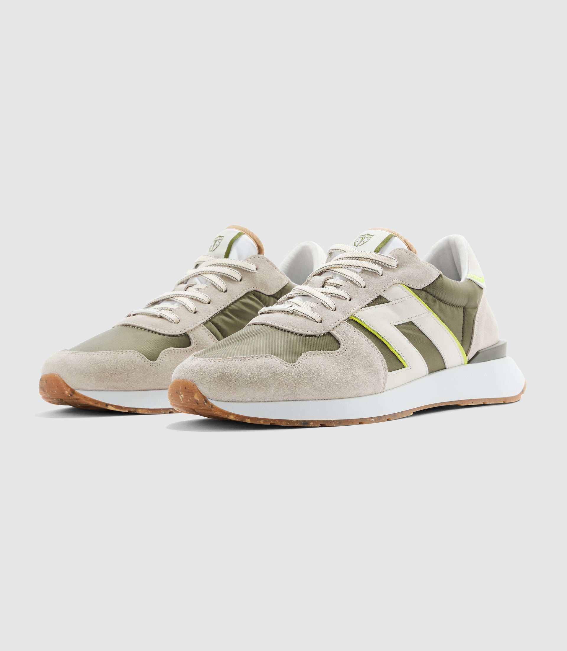 Sneakers taupe et kaki "Edisson" - IZAC