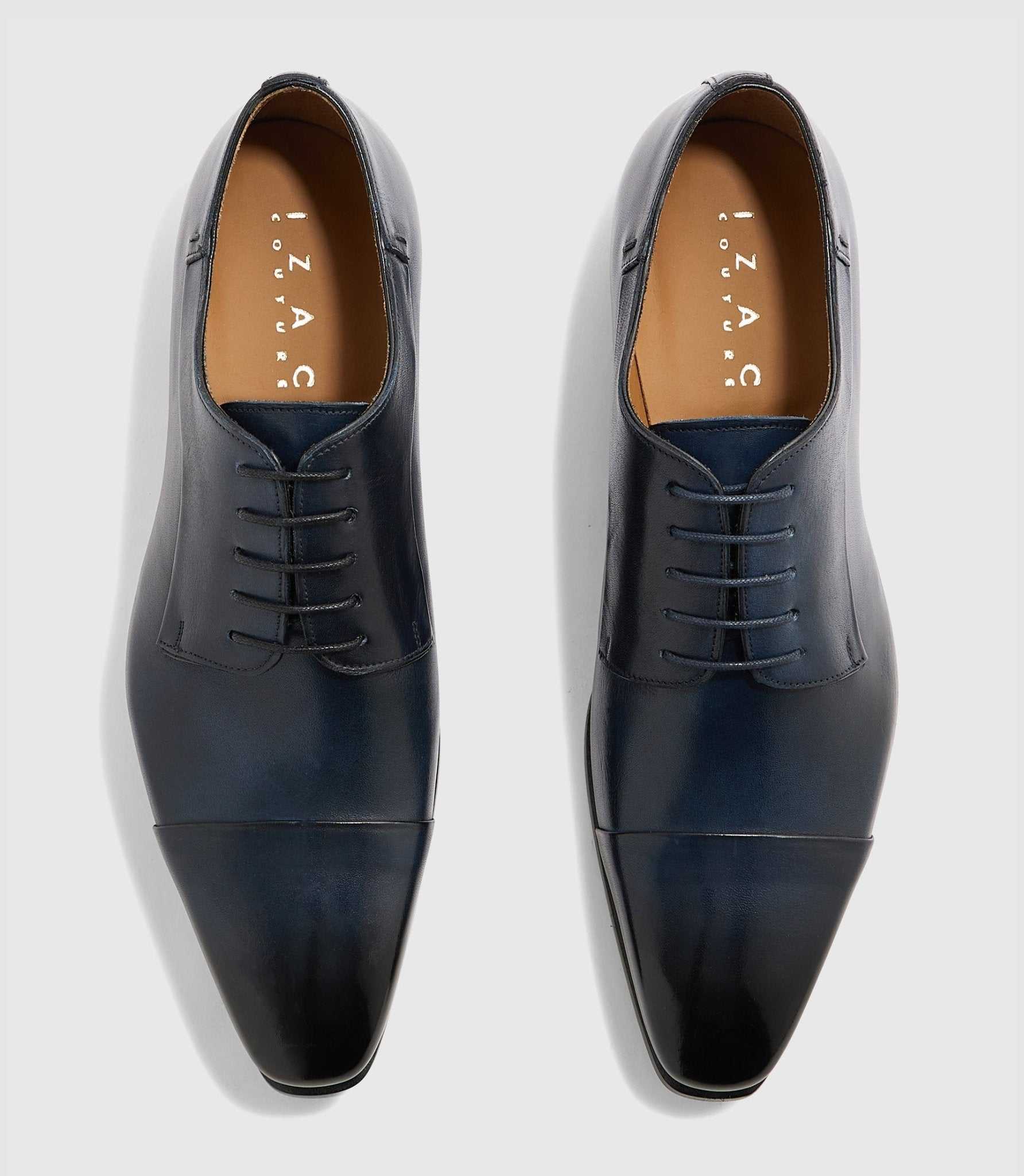 Derby en cuir marine "Elvio" - IZAC