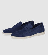 Mocassin en cuir bleu "Emile" - IZAC