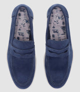 Mocassin en cuir bleu "Emile" - IZAC