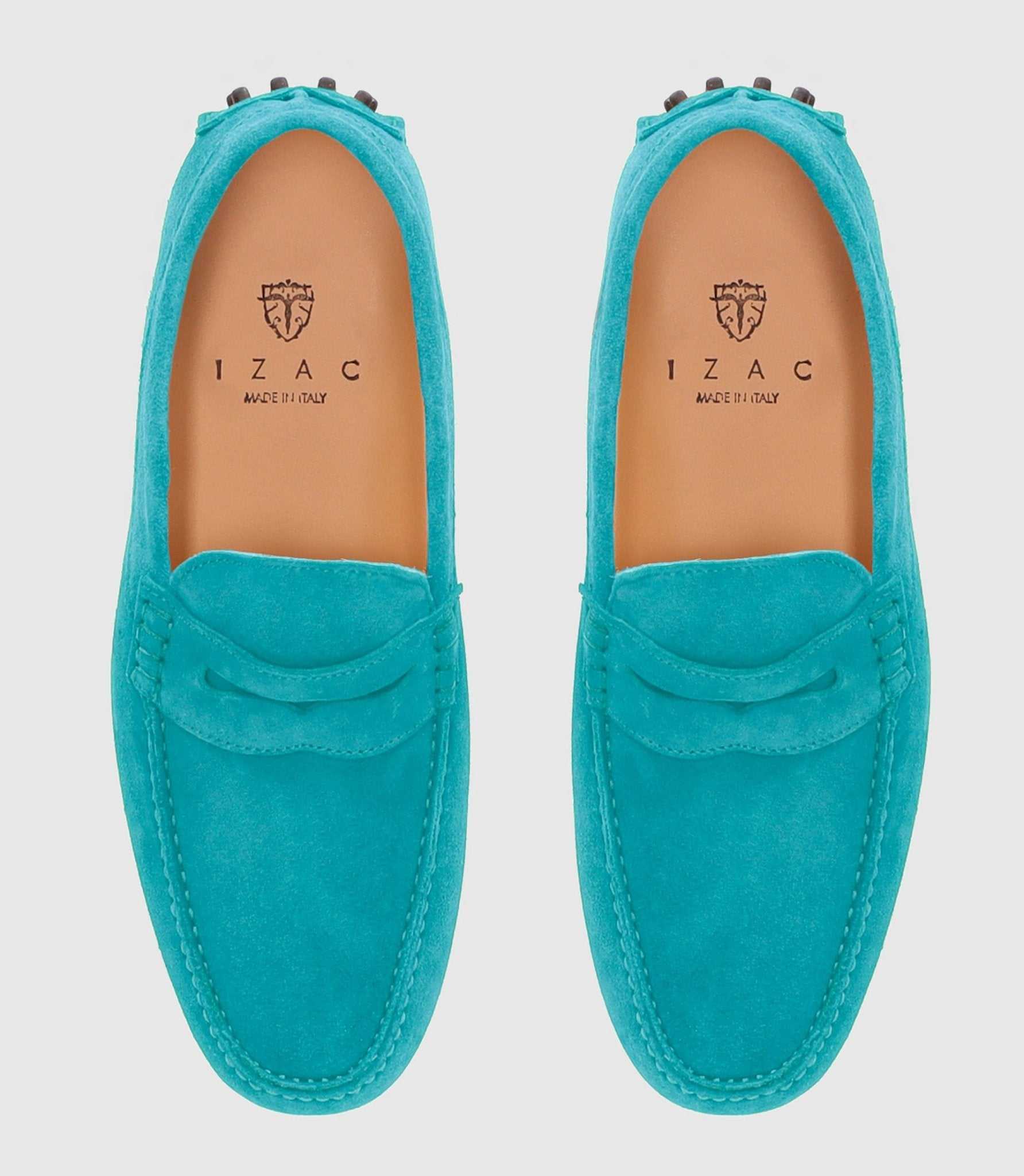 Mocassin en cuir velours bleu ciel "Eros 2" - IZAC