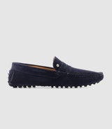 Mocassin en cuir velours marine "Eros" - IZAC
