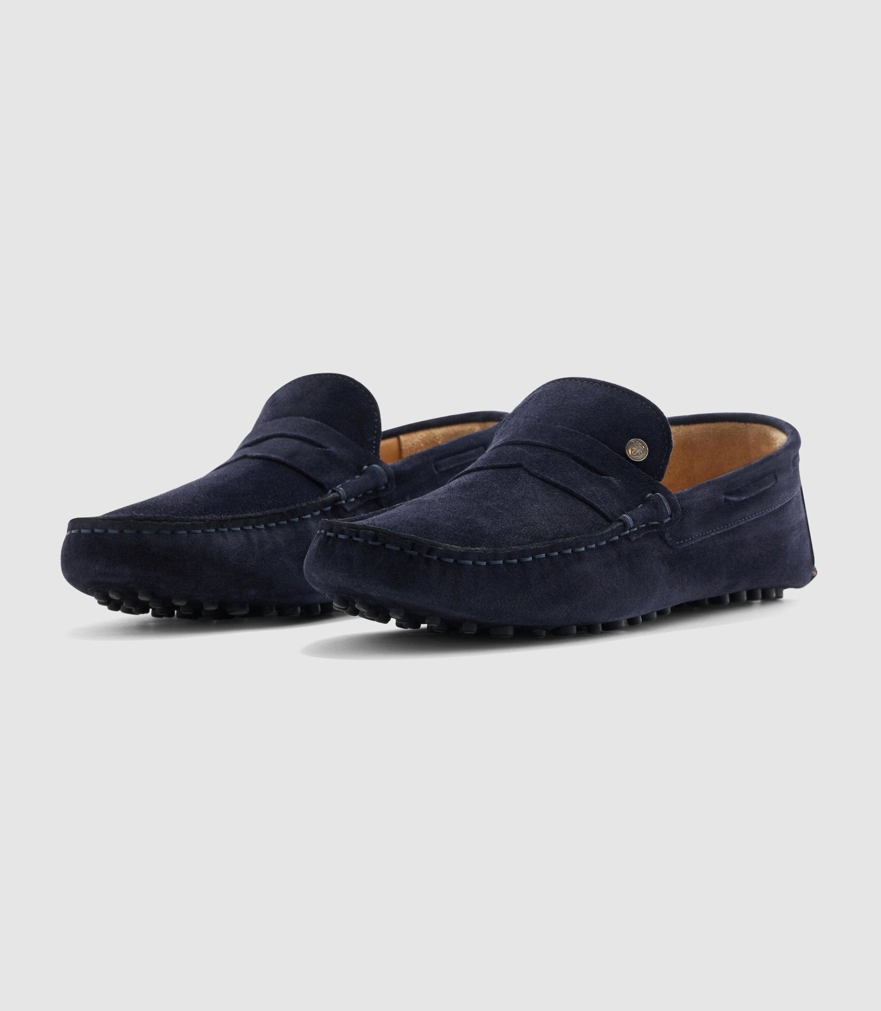Mocassin en cuir velours marine "Eros" - IZAC