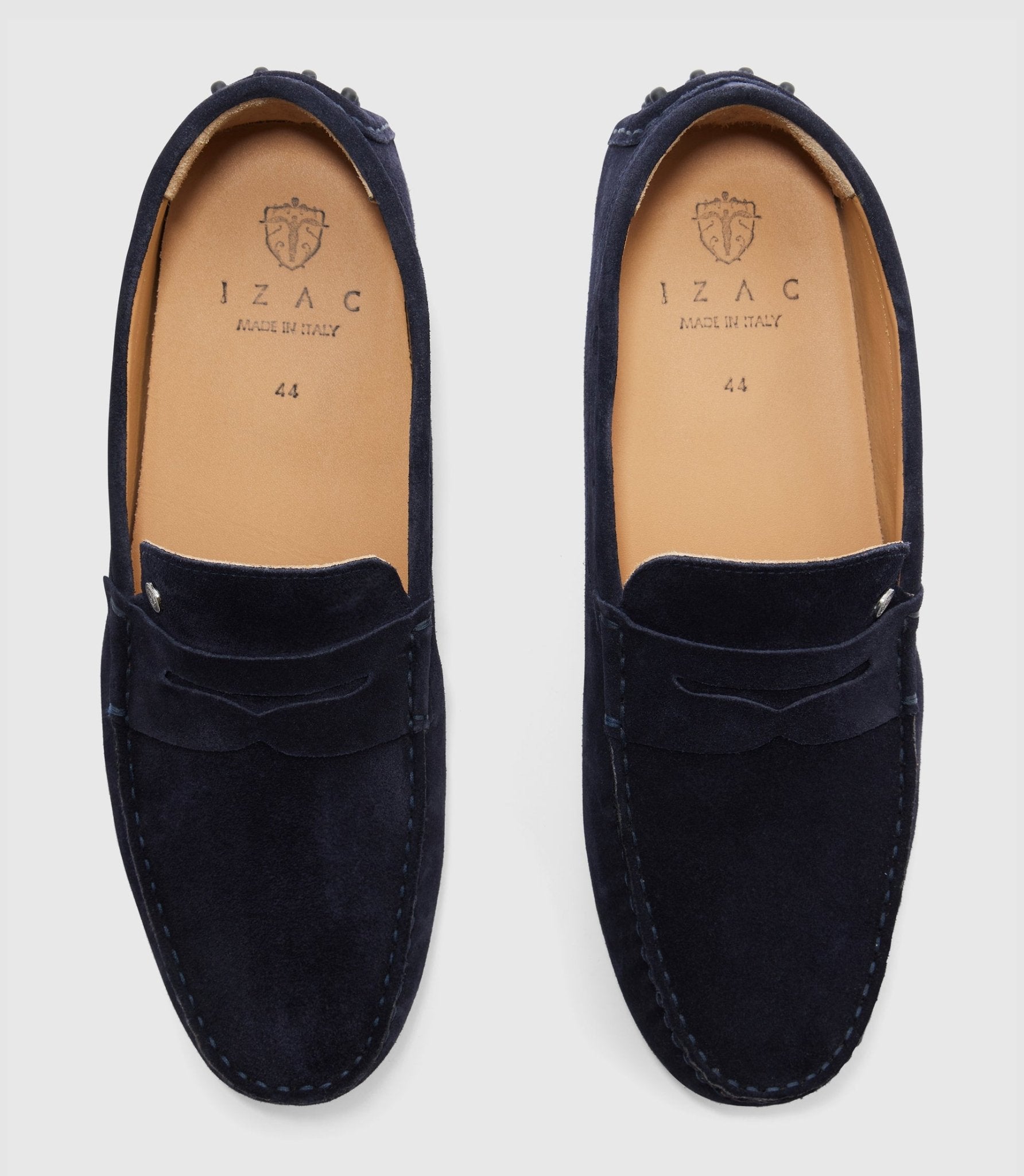 Mocassin en cuir velours marine "Eros" - IZAC