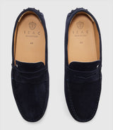 Mocassin en cuir velours marine "Eros" - IZAC