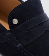 Mocassin en cuir velours marine "Eros" - IZAC